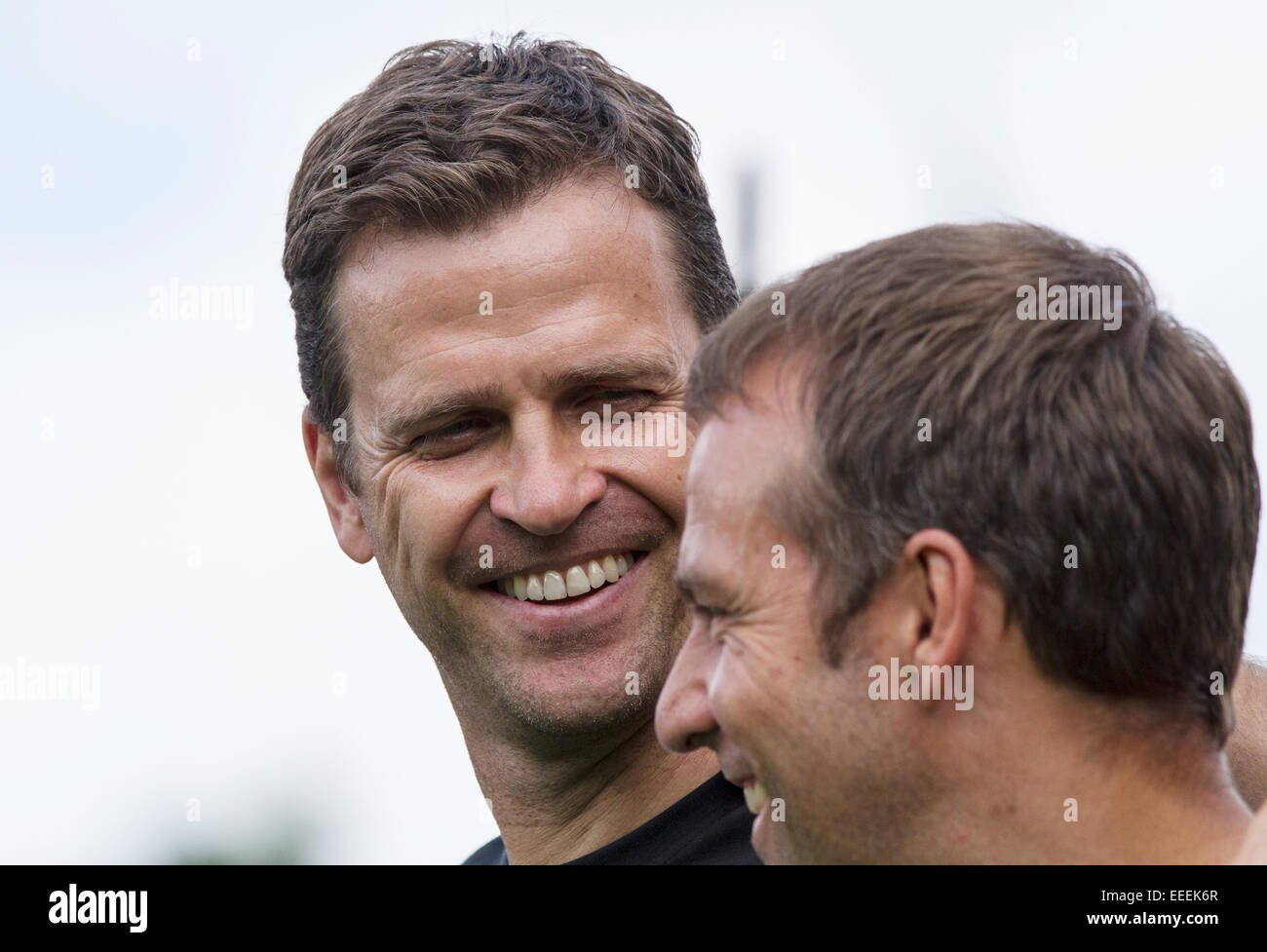 Berlin, Allemagne, Oliver Bierhoff et Hans-Dieter Flick en mode portrait Banque D'Images