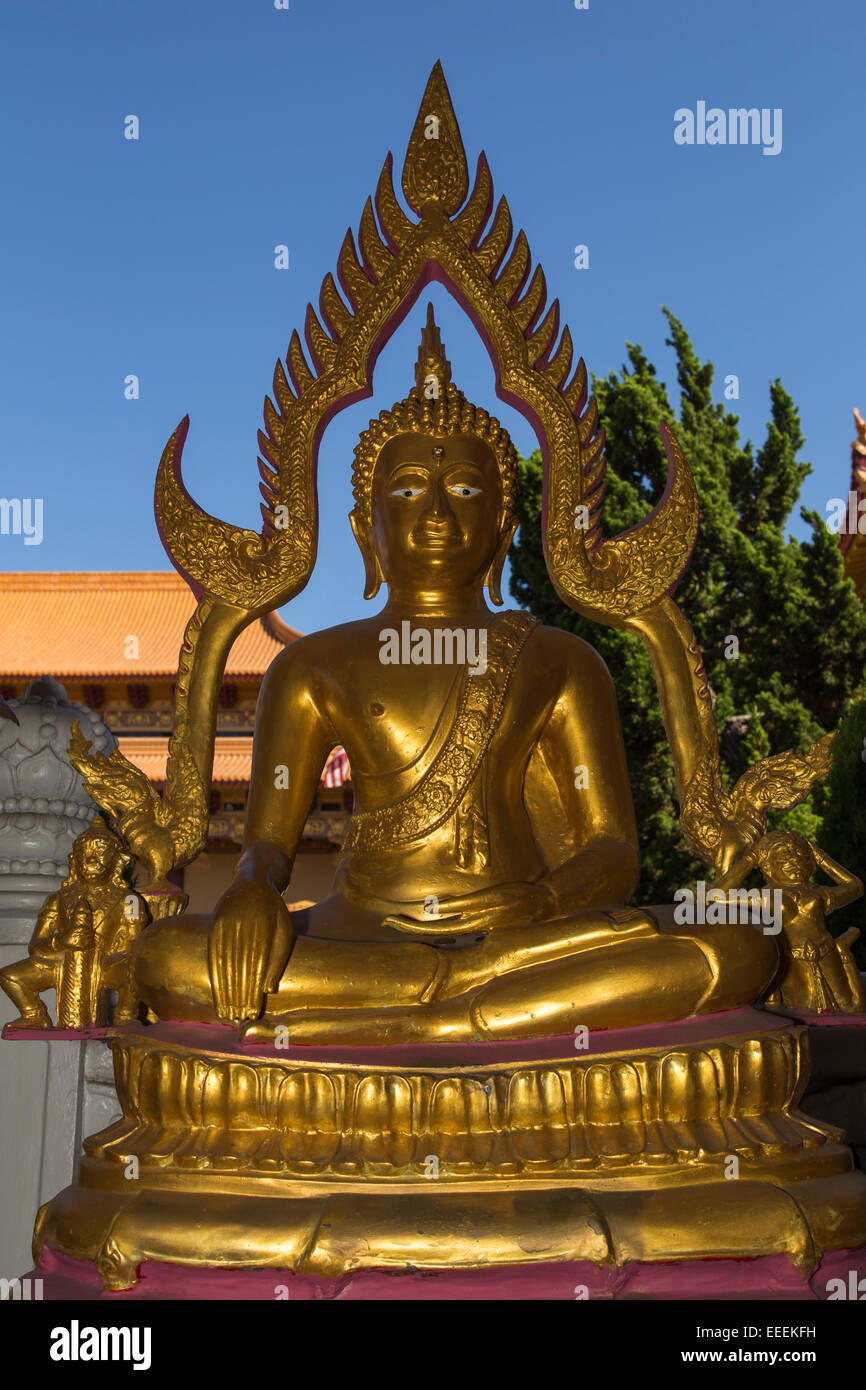 L'illumination du Bouddha, Hsi Lai Temple, ville de Hacienda Heights, Los Angeles County, Californie Banque D'Images