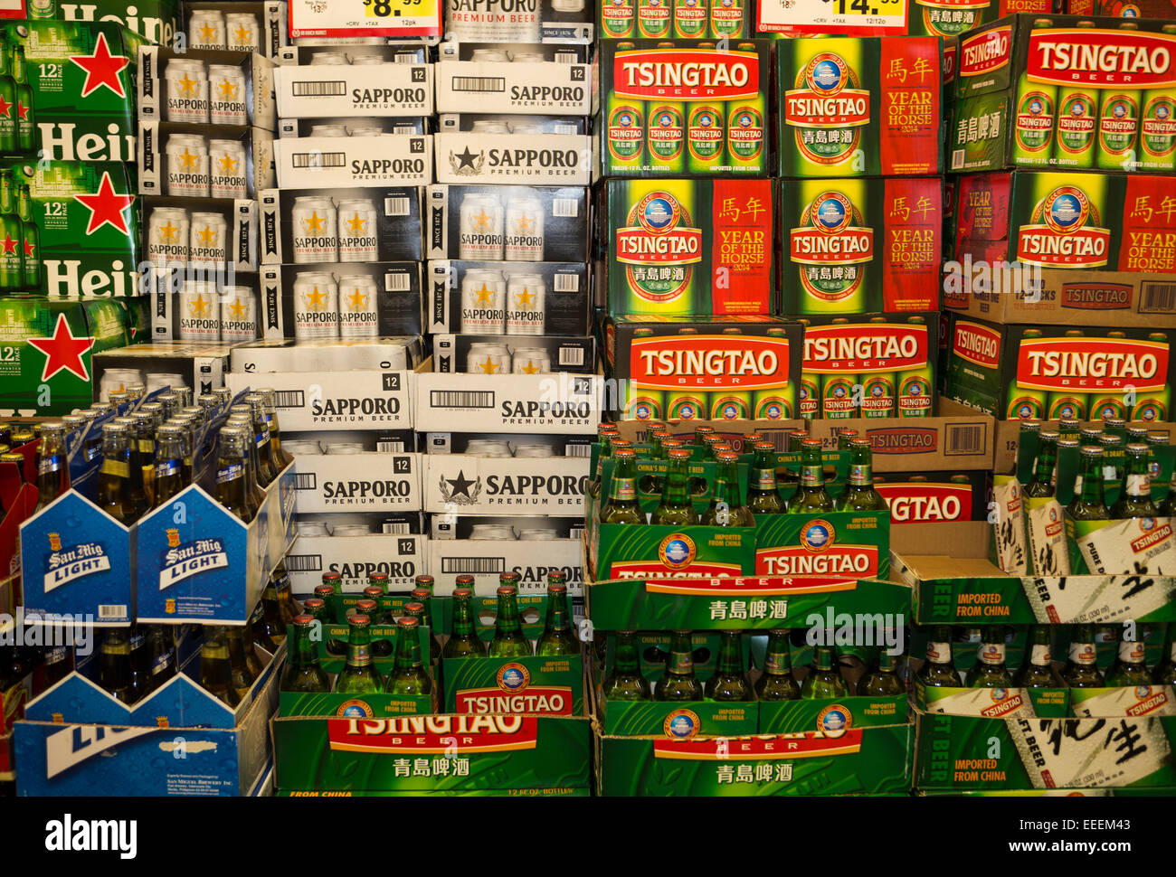 Bière japonaise, japonais, chinois de la bière, bières bières chinoises, de la bière, de la bière en vente, 99, pacifique ranch market East Mall, ville de richmond, Californie Banque D'Images