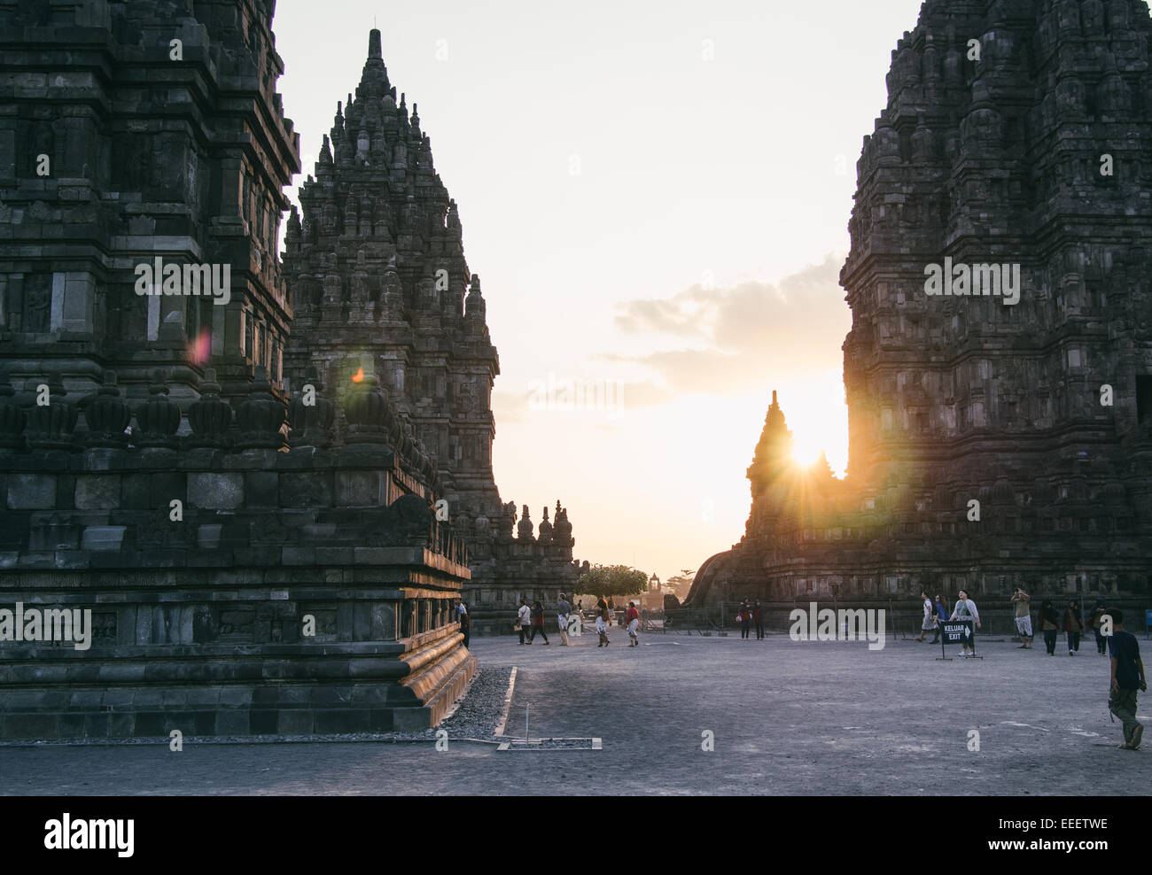 Candi Prambanan ou Candi Rara Jonggrang est un 9ème siècle temple hindou composé dans le centre de Java, en Indonésie. Banque D'Images