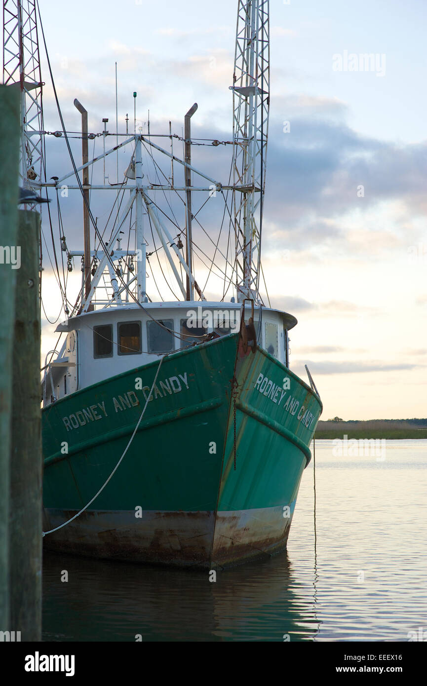 Bateau de crevettes, Apalachicola, Florida Banque D'Images