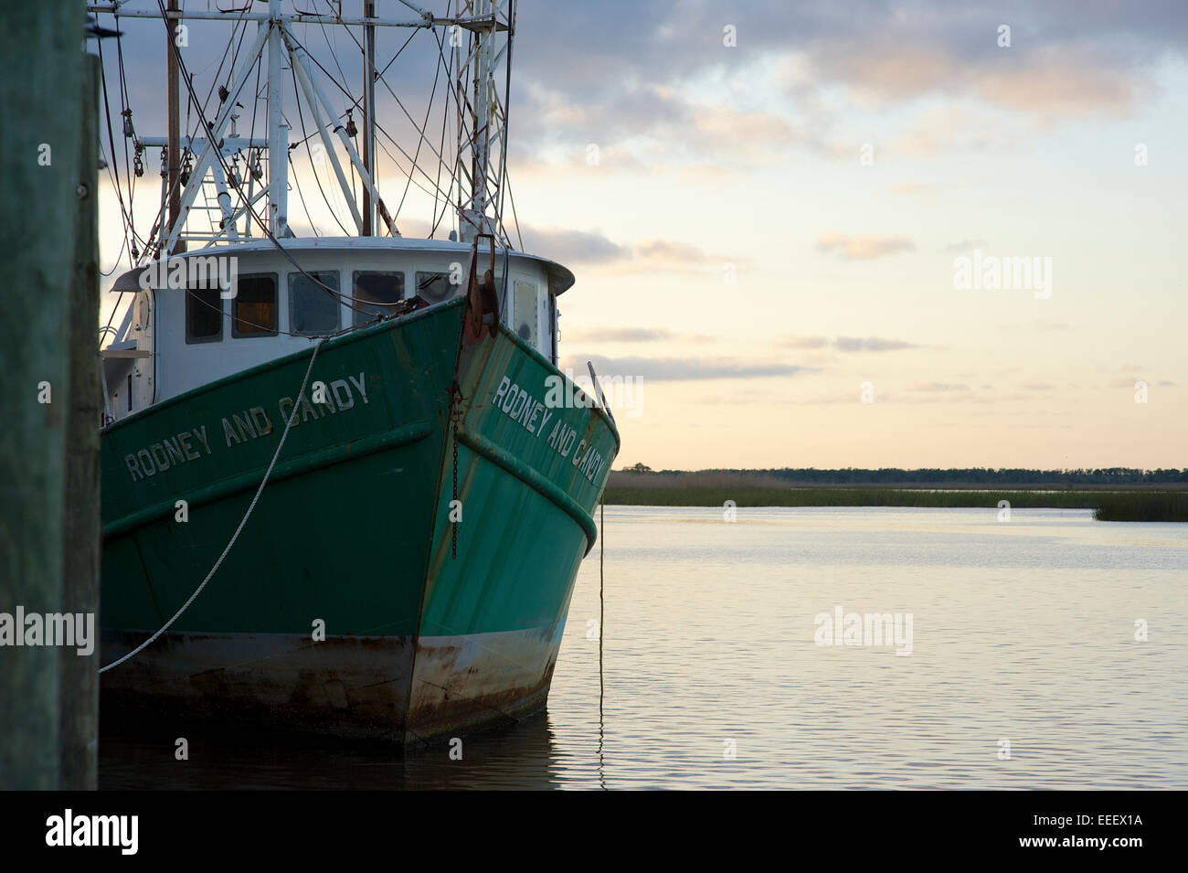 Bateau de crevettes, Apalachicola, Florida Banque D'Images