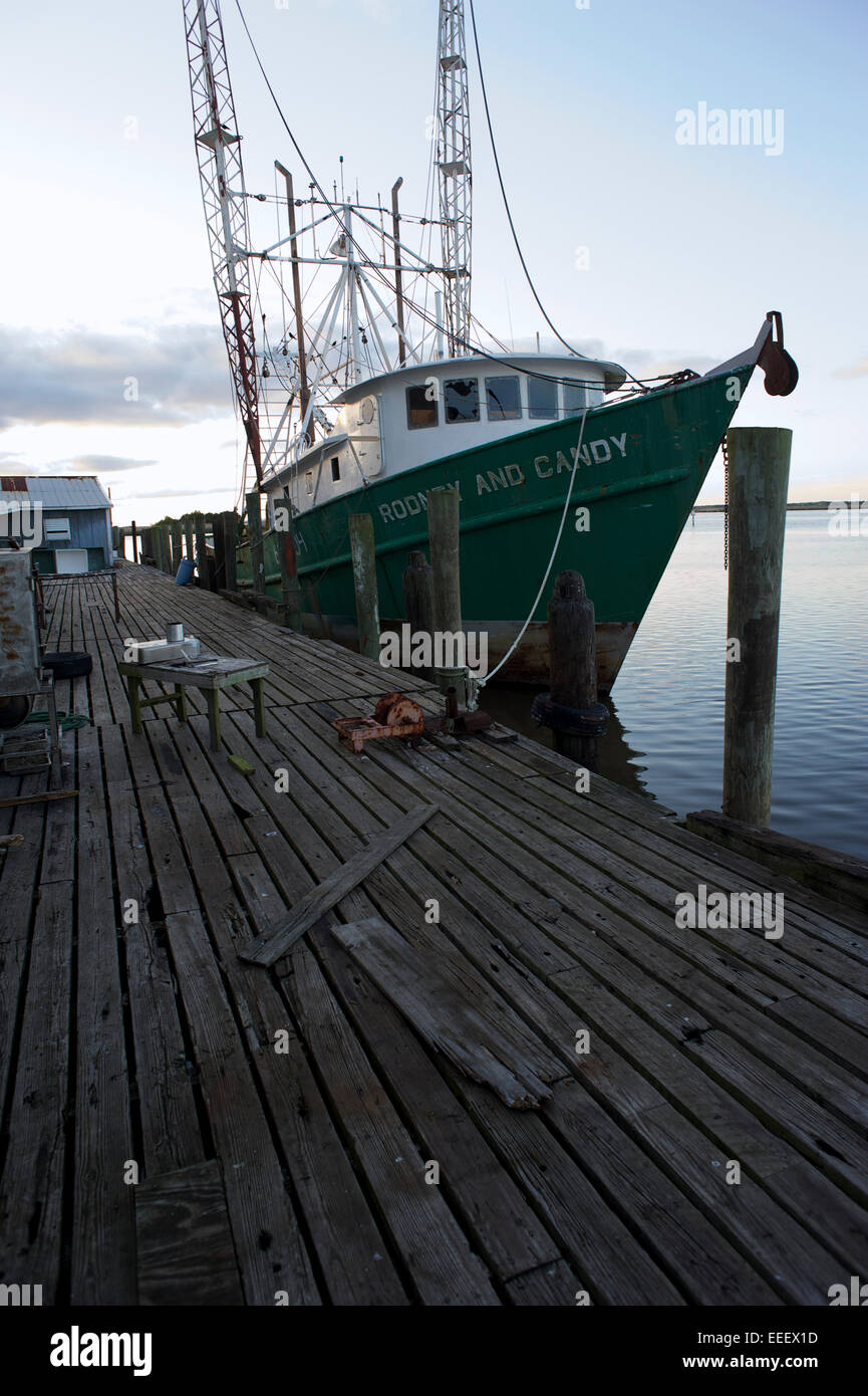 Bateau de crevettes, Apalachicola, Florida Banque D'Images