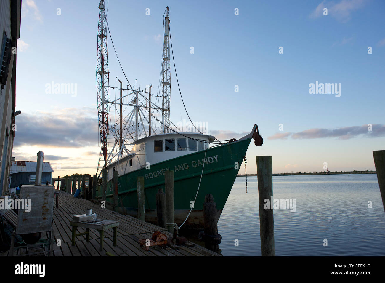 Bateau de crevettes, Apalachicola, Florida Banque D'Images
