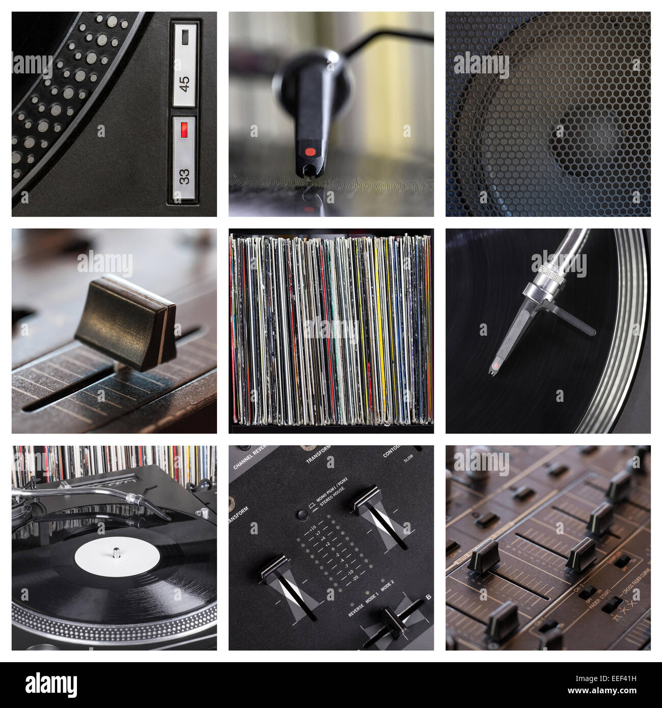 Music club collage avec différents dj Banque D'Images