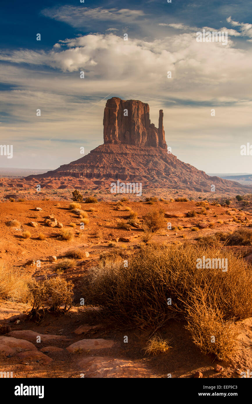 West Mitten Butte, Monument Valley Navajo Tribal Park, Arizona, USA Banque D'Images