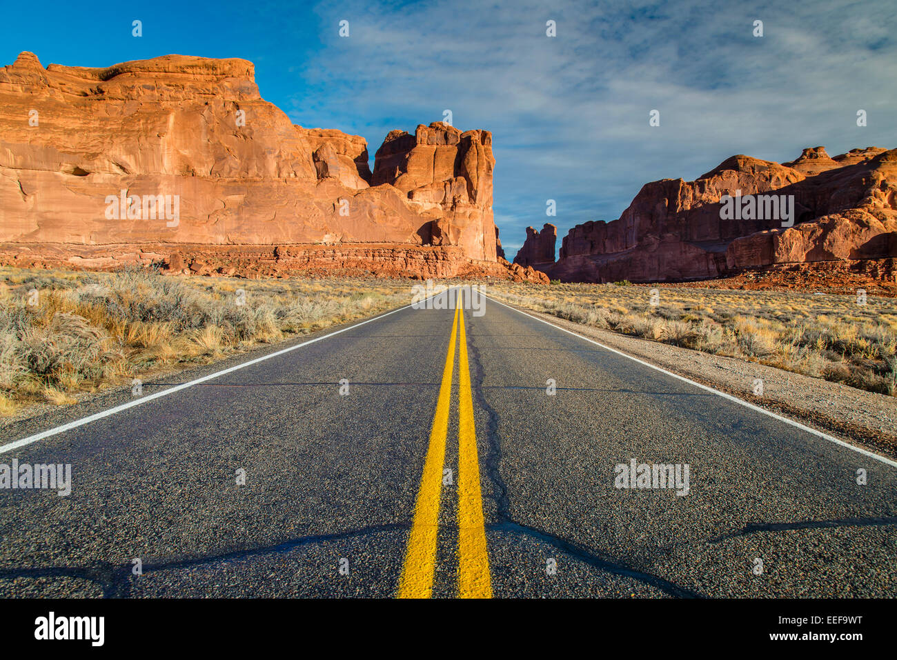 Scenic Route du désert, Arches National Park, Utah, USA Banque D'Images
