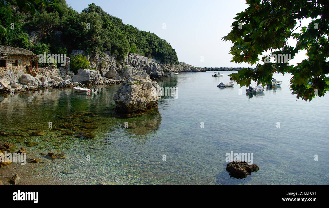 Pittoresque village de pêcheurs grecs à Damouchari dans Pelion Pilio (, Pelio), Grèce Banque D'Images