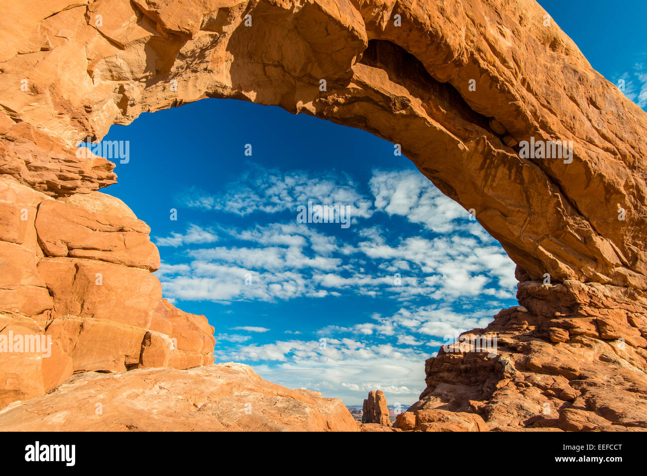 Fenêtre nord Arch, Arches National Park, Utah, USA Banque D'Images