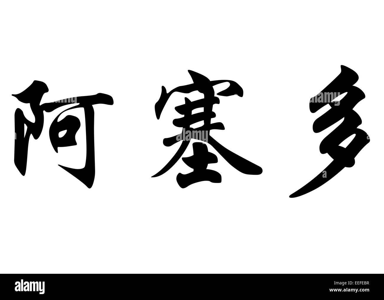 Nom anglais Acedo en chinois Calligraphie kanji ou caractères caractères japonais Banque D'Images