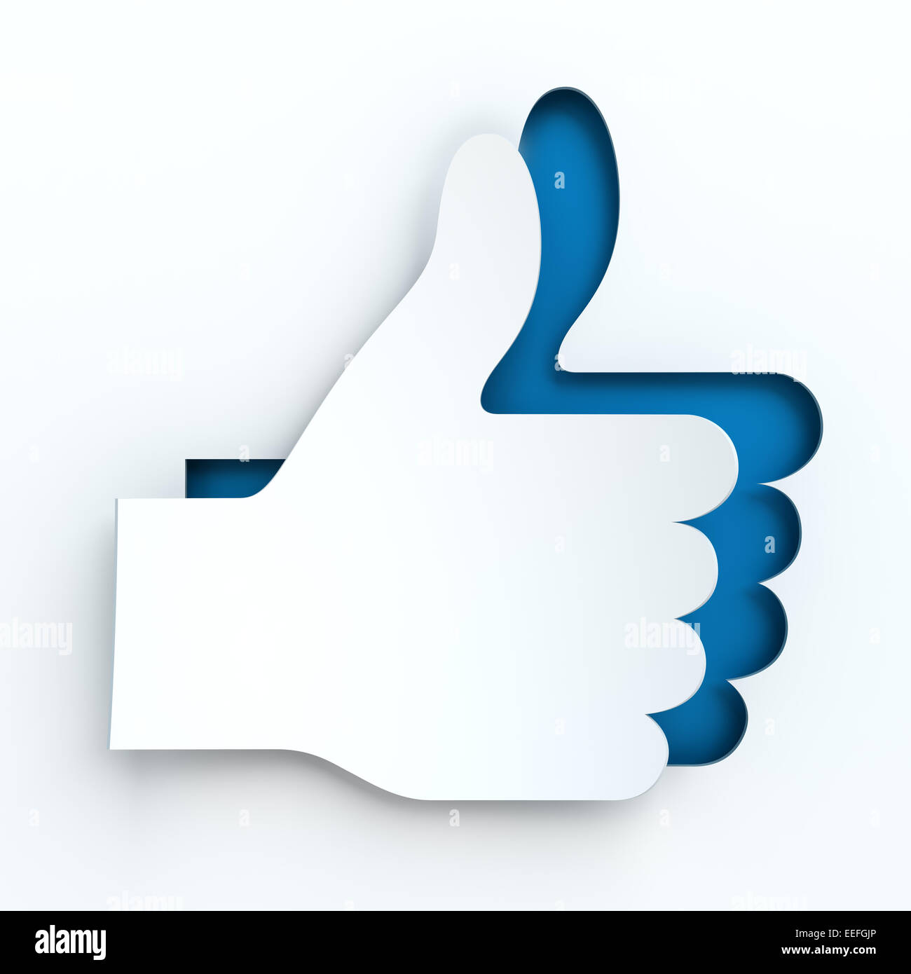 Paper Thumbs up sign, rendu 3D Banque D'Images