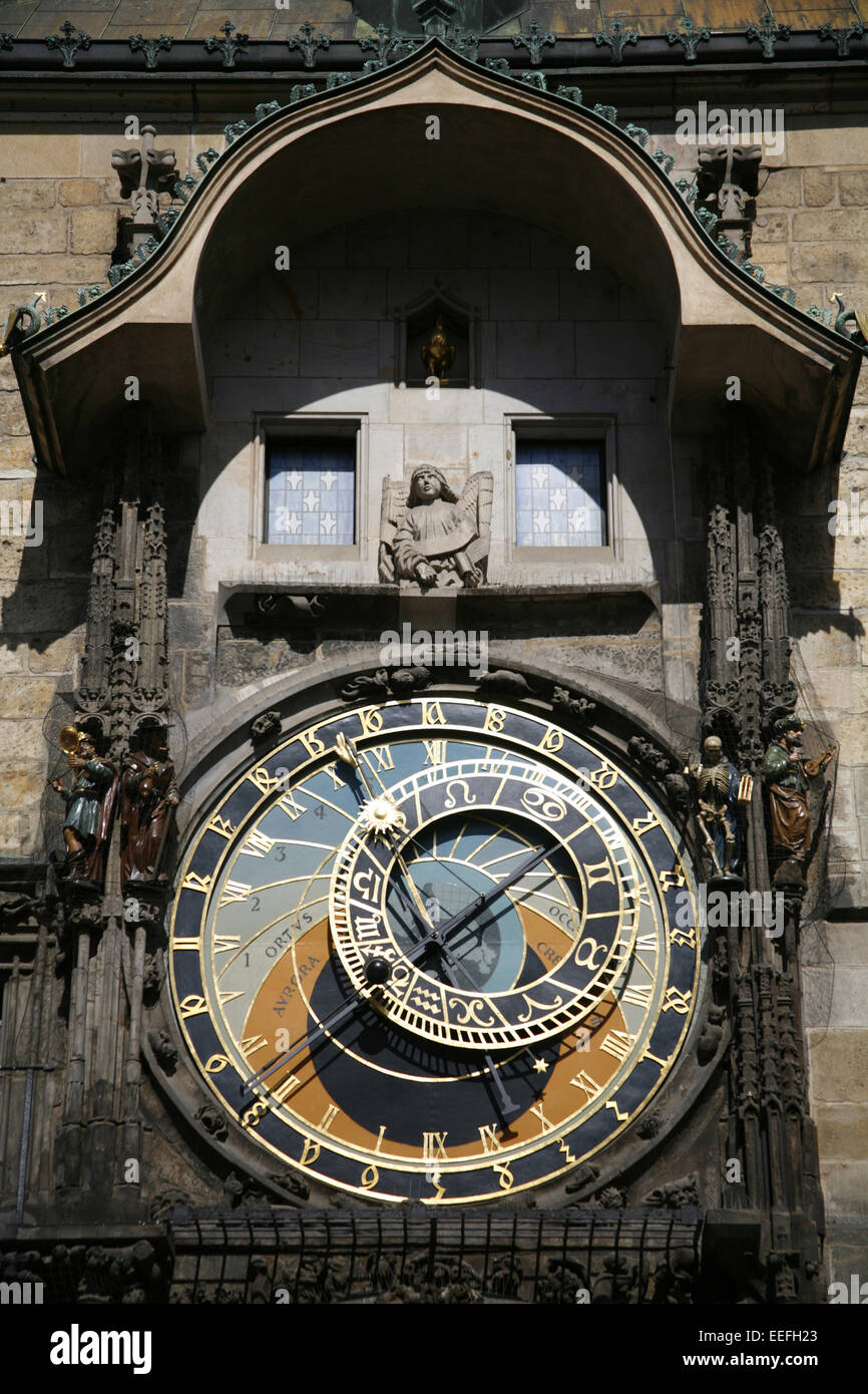 Tschechische Republik, Prag, Altstadt, Altstaedter Rathaus, Altstädter, Détail, Astronomische Uhr, Boehmen, Böhmen, Hauptstadt, Banque D'Images