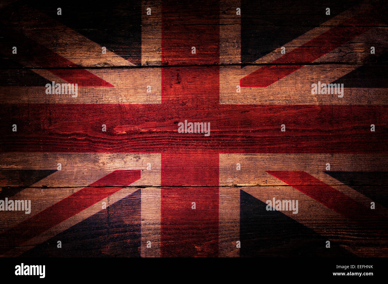 Un abstract grunge drapeau britannique sur chêne. Banque D'Images