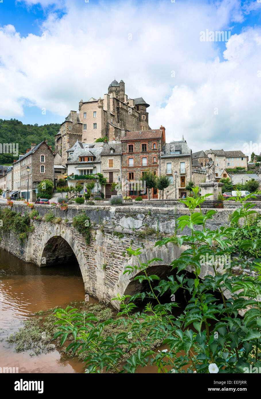 Estaing, village médiéval de l'Aveyron, Midi Pyrenees France Banque D'Images