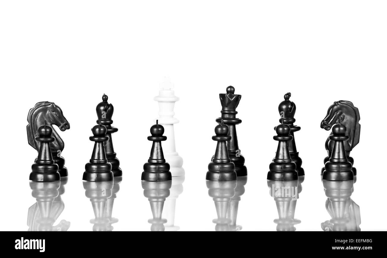 La figure d'échecs noir isolé sur fond blanc Banque D'Images