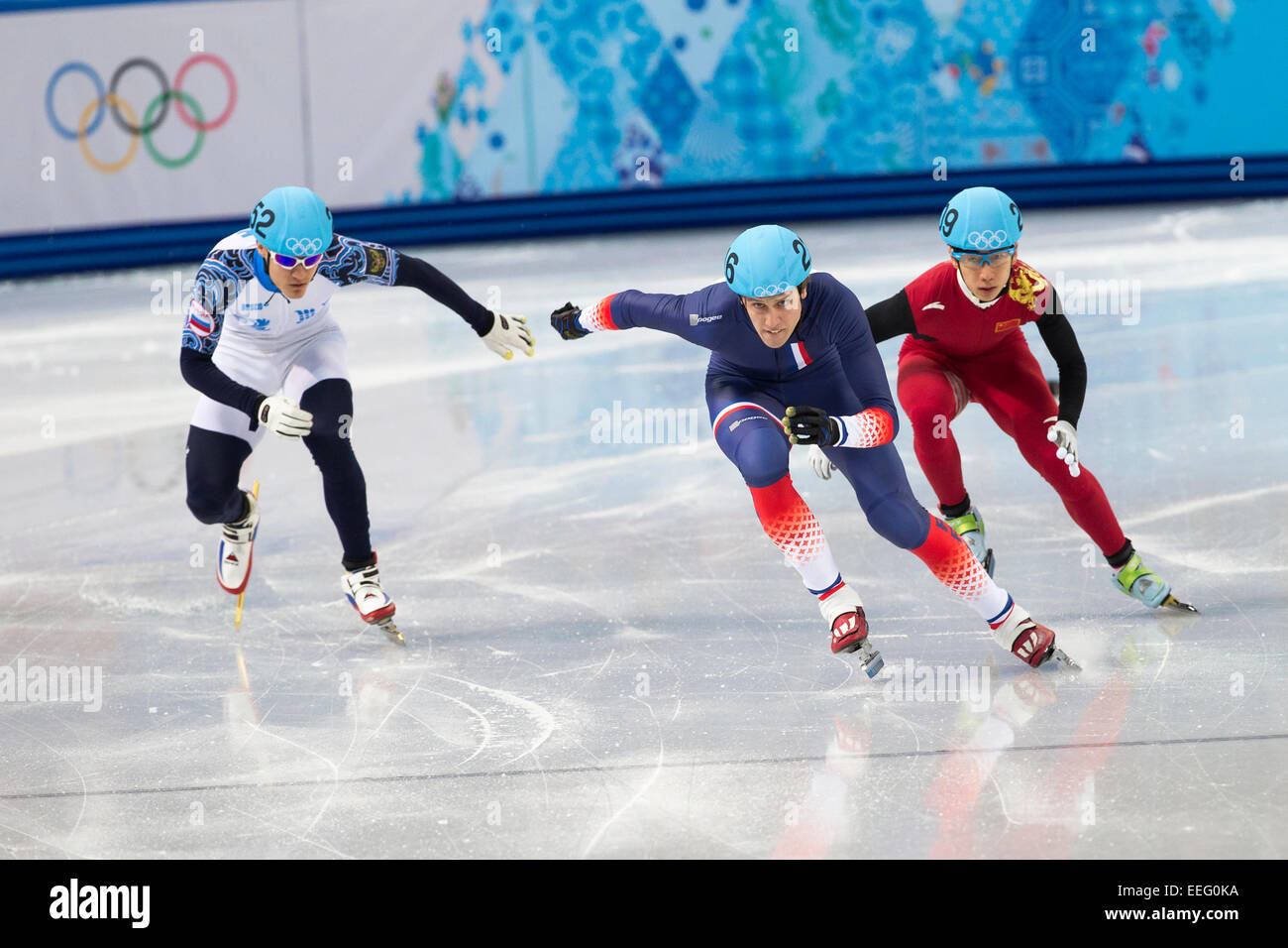 Patinage de vitesse courte piste aux Jeux Olympiques d'hiver de Sotchi en 2014, Banque D'Images