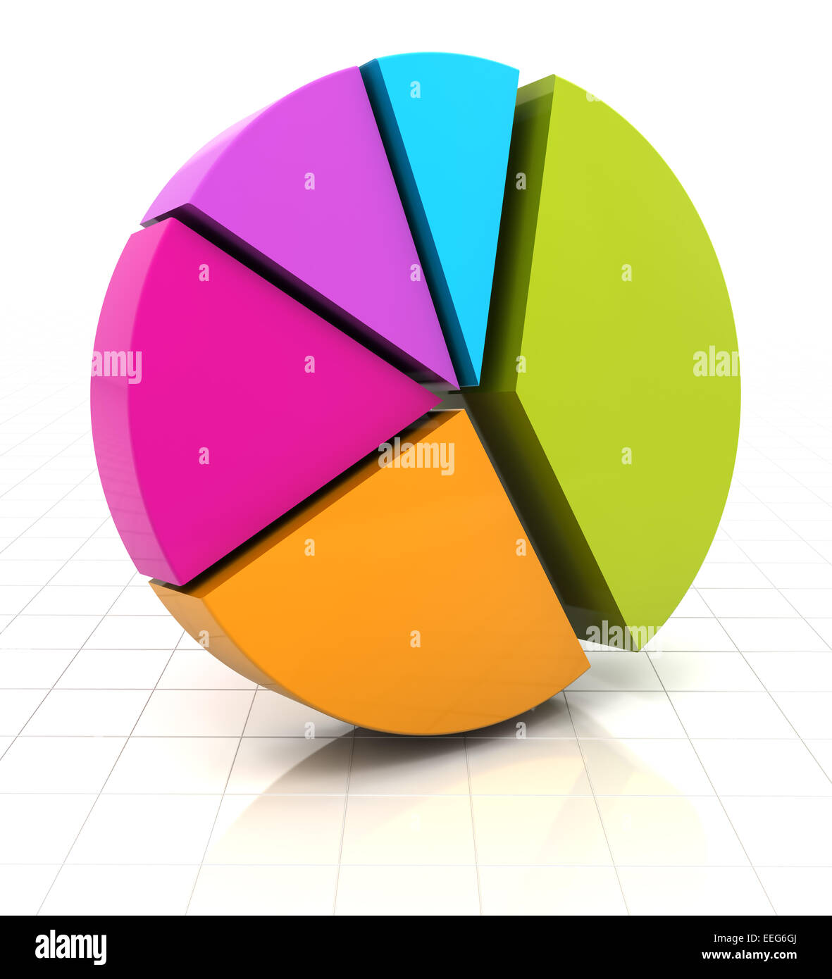 Graphique à secteurs colorés, 3D render Banque D'Images