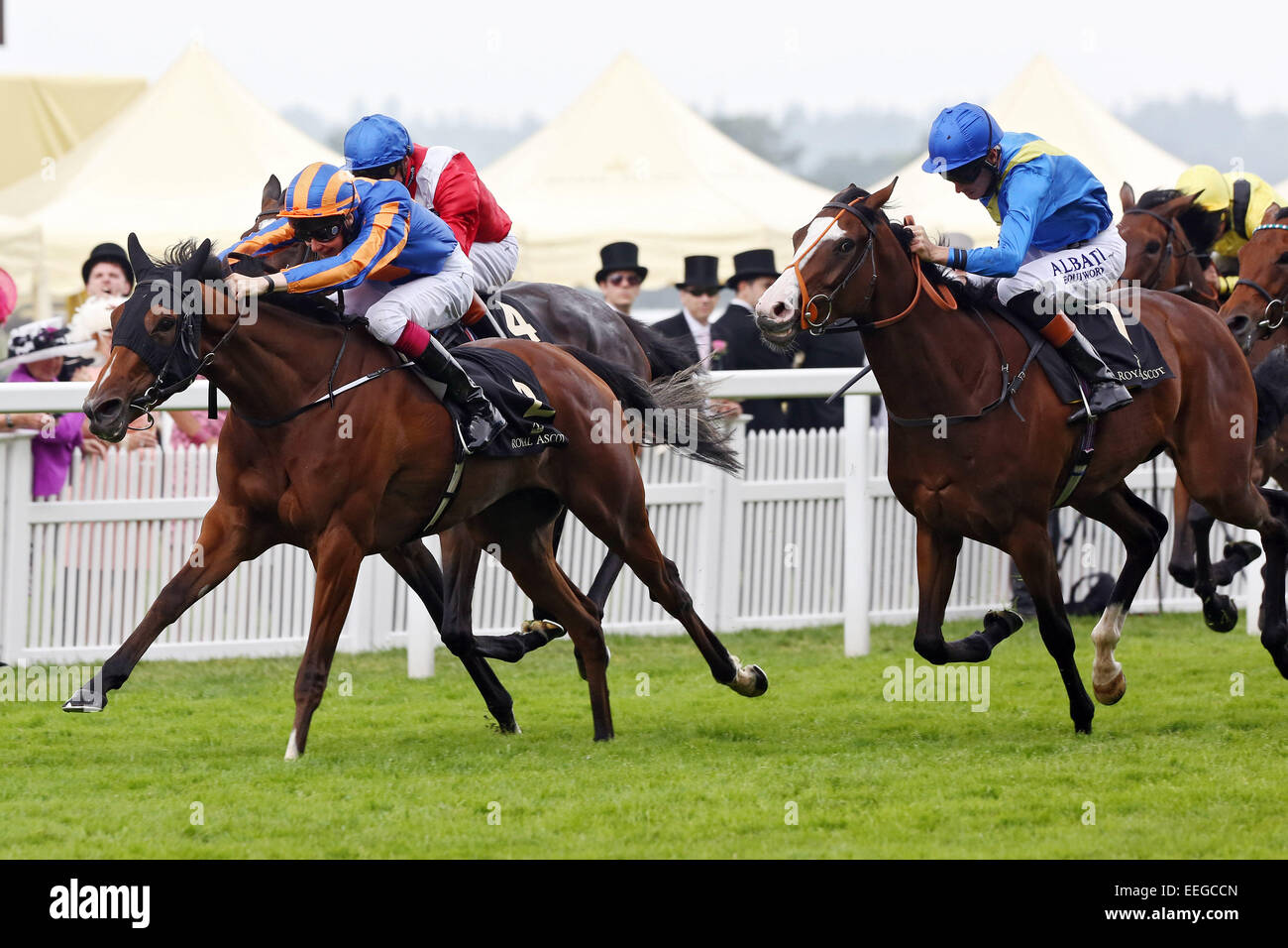 Royal Ascot, Bracelet avec Joseph O'Brien gagne le Ribblesdale Stakes up Banque D'Images