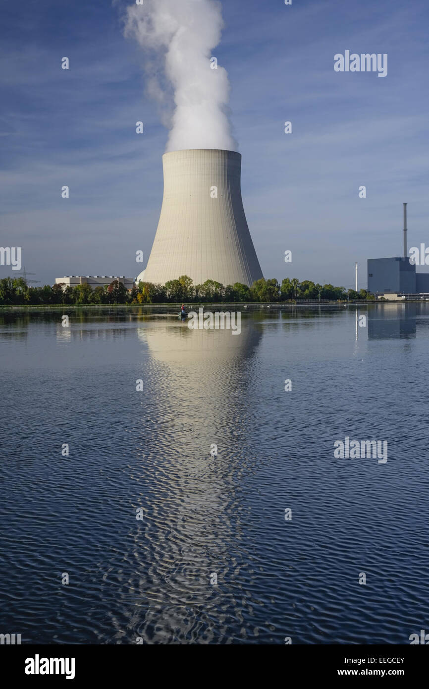Ohu Atomkraftwerk in Landshut, Bayern, Deutschland, Nuclear power plant Ohu près de Landshut, Bavière, Allemagne, nucléaire, puissance, Pl Banque D'Images