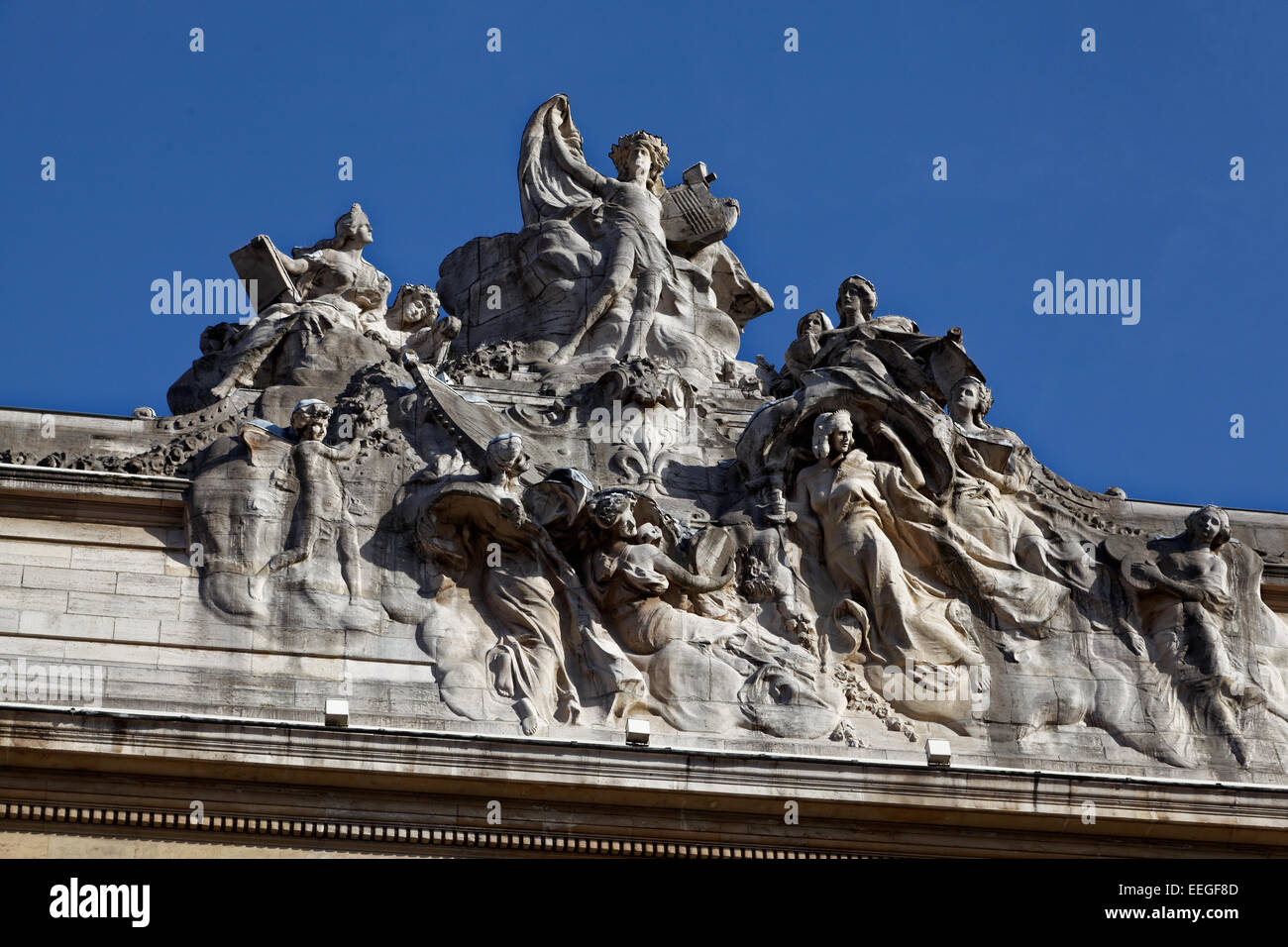 Détail de la façade de l'Opéra de Lille célèbre, Lille, France Banque D'Images
