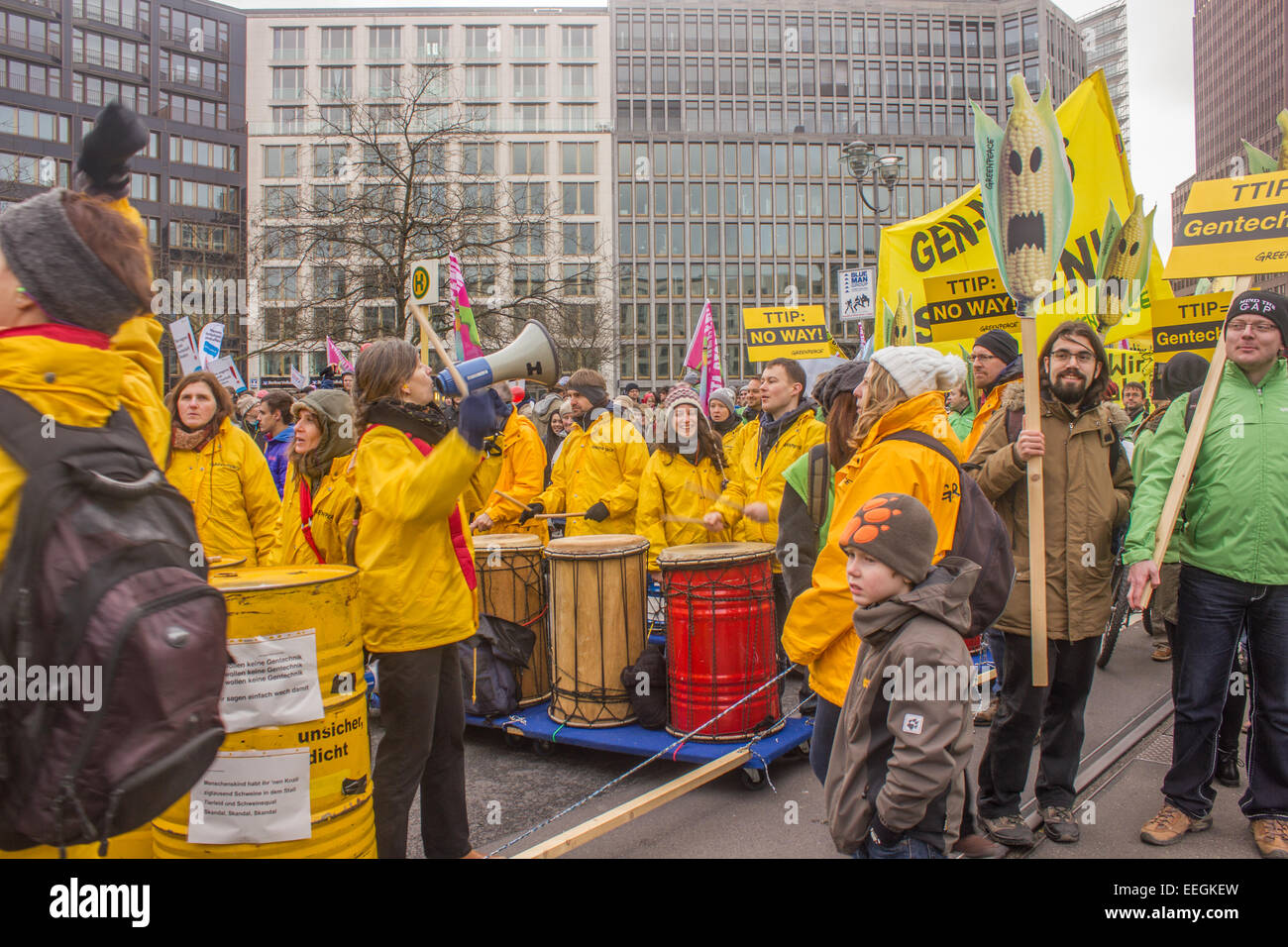 Accords, l'agroalimentaire, l'agriculture, l'agro, l'animal, sont, granges, Berlin, CETA, bon marché, le poulet, les conditions, la culture, de l'environnem Banque D'Images