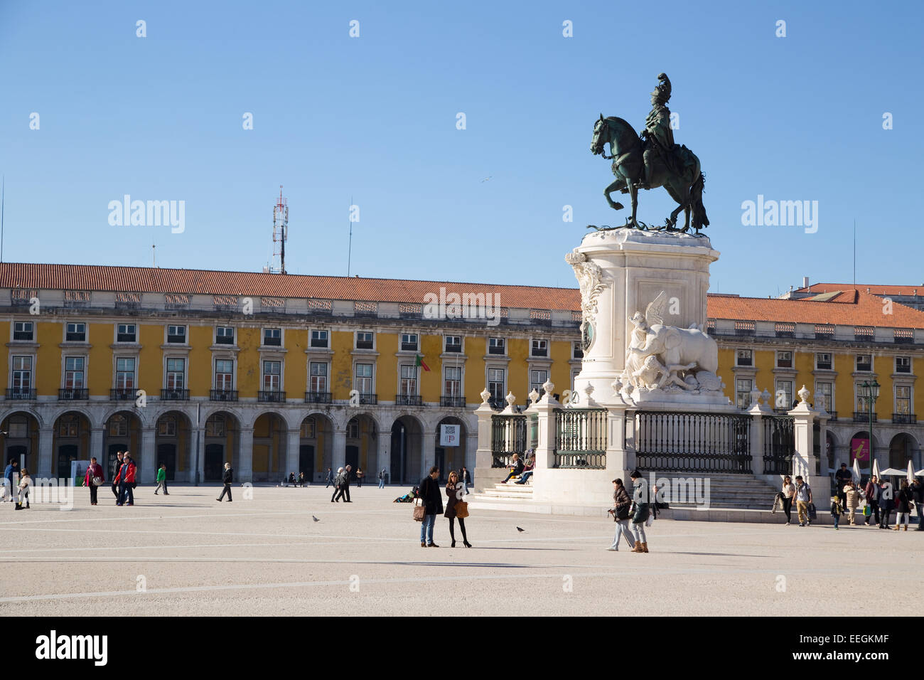 Lisbonne, Portugal- Janvier 10th, 2015 : Praça do Comércio à Lisbonne le 10 janvier 2015 Lisbonne, Portugal. Praça do Comérc Banque D'Images