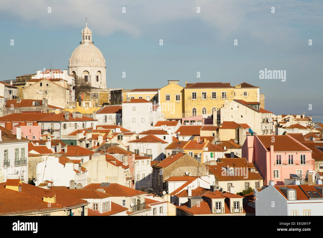 Vue depuis l'Alfama, Lisbonne, Portugal. Banque D'Images