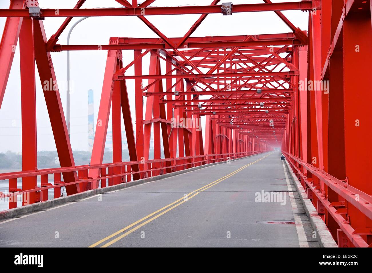 L'ancienne structure de pont rouge libre à Taiwan Banque D'Images