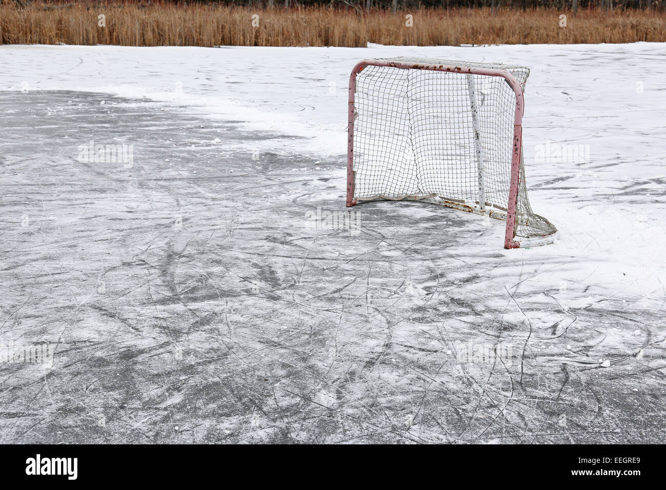 Filet de hockey en plein air Banque D'Images