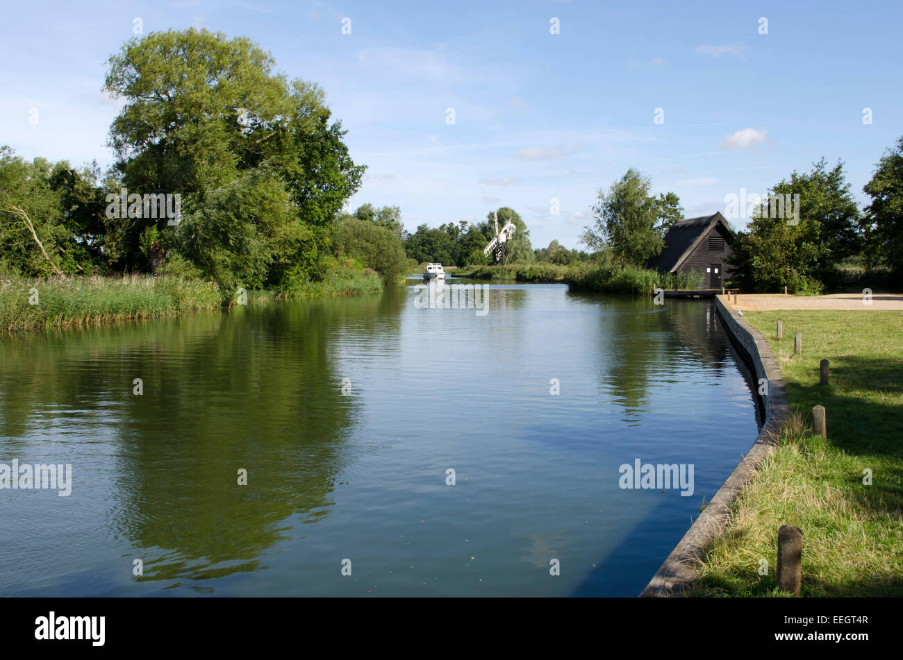 Le moulin de drainage Boardman sur la rivière Ant, Norfolk Broads, Norfolk, UK Banque D'Images