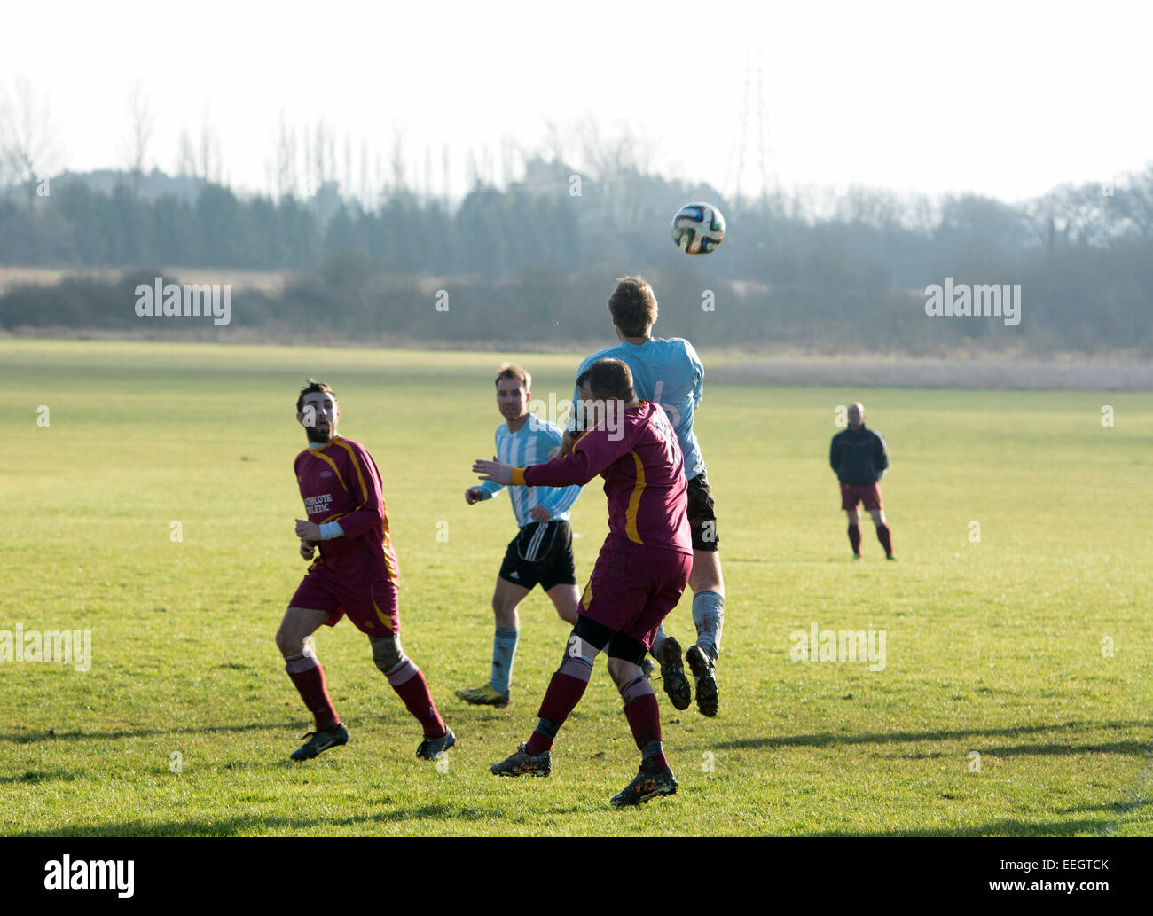 Dimanche Football', Leamington Spa, Warwickshire, UK Banque D'Images