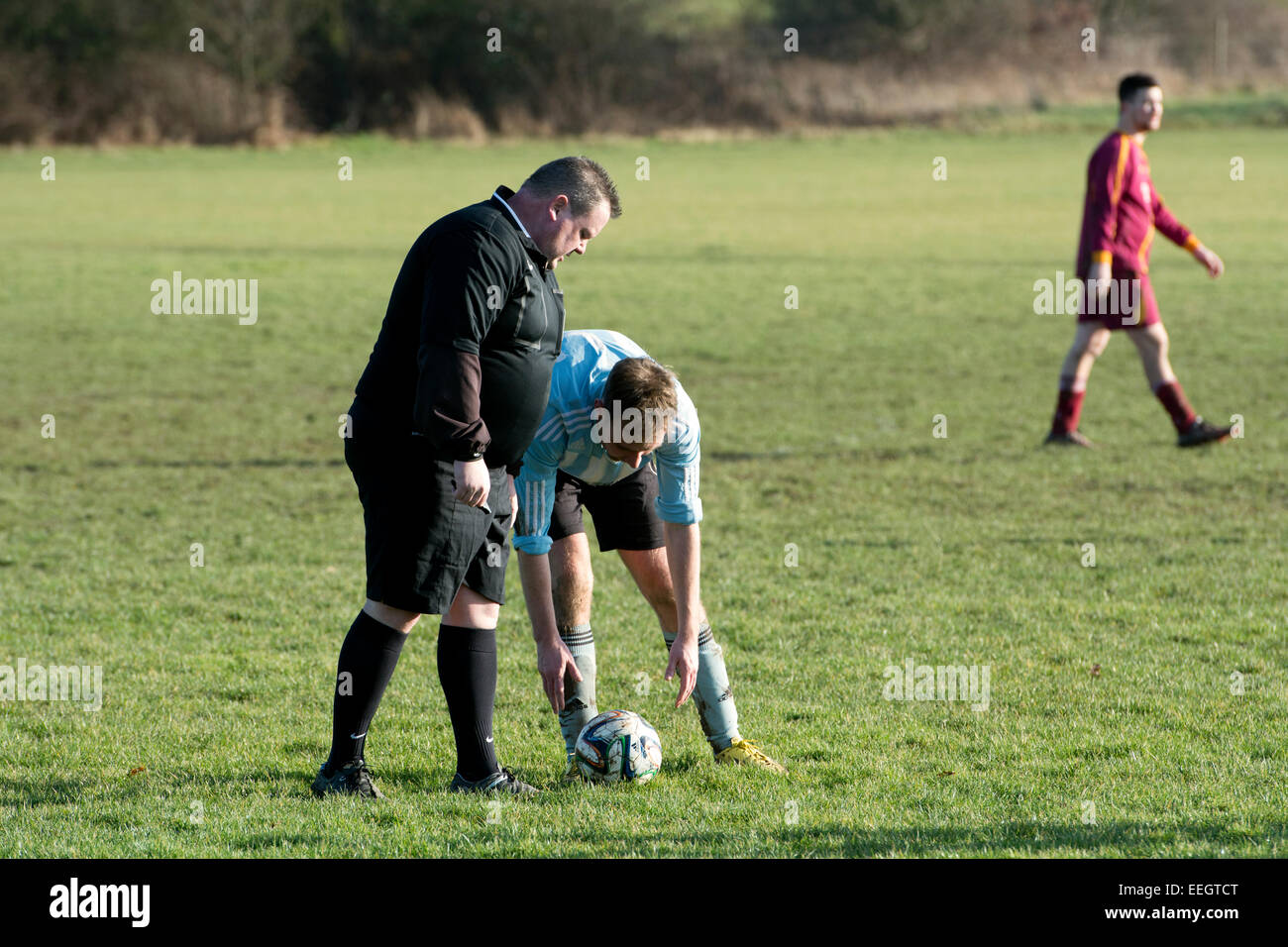 Dimanche Football', Leamington Spa, Warwickshire, UK Banque D'Images