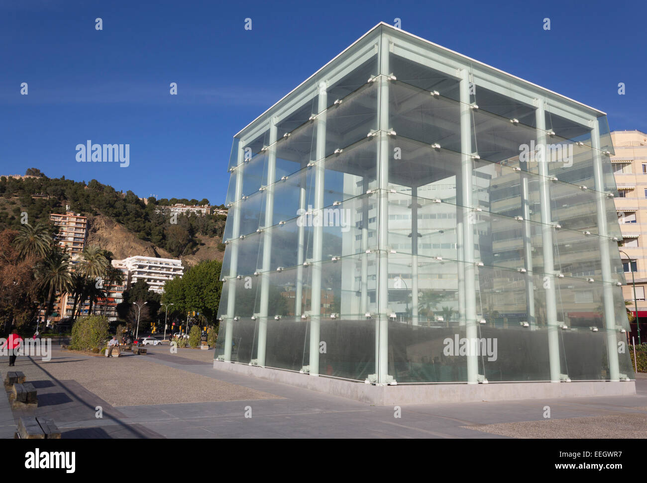 Le Centre d'Art Pompidou, Muelle Uno, Port de Malaga, Costa del Sol, Espagne. Le 'Cube' devrait être ouvert en 2015 . Banque D'Images