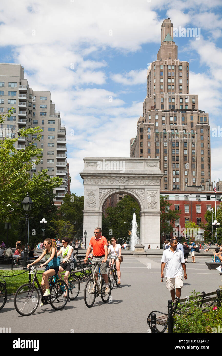 Stanford White arch, Washington Square Park, Greenwich Village, New York, USA, Amérique Latine Banque D'Images