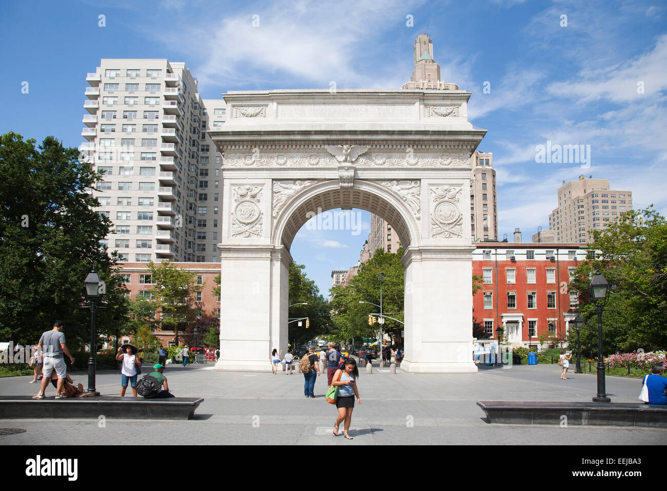 Stanford White arch, Washington Square Park, Greenwich Village, New York, USA, Amérique Latine Banque D'Images
