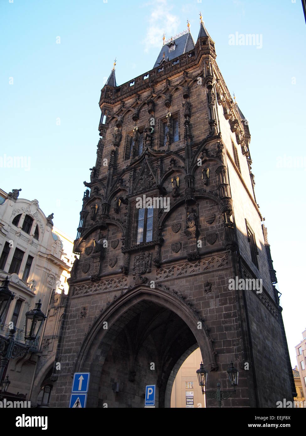 Tour Poudrière (Prague, République Tchèque) Banque D'Images