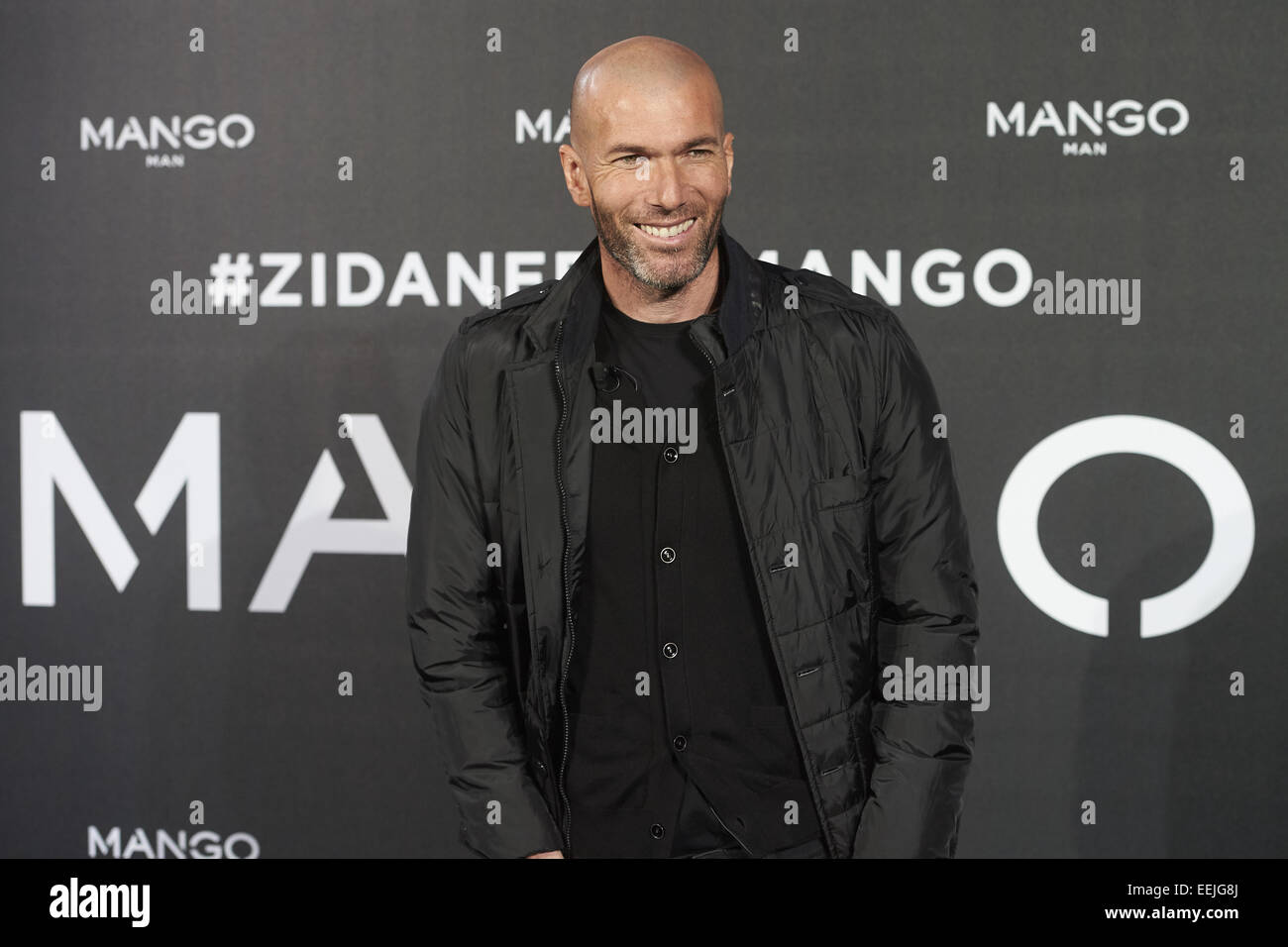 Madrid, Espagne. 19 Jan, 2015. Zinedine Zidane a présenté comme nouveau Mango  homme image pour la collection 2015 de l'appareil photo au Studio le 19  janvier 2015 à Madrid Crédit : Jack