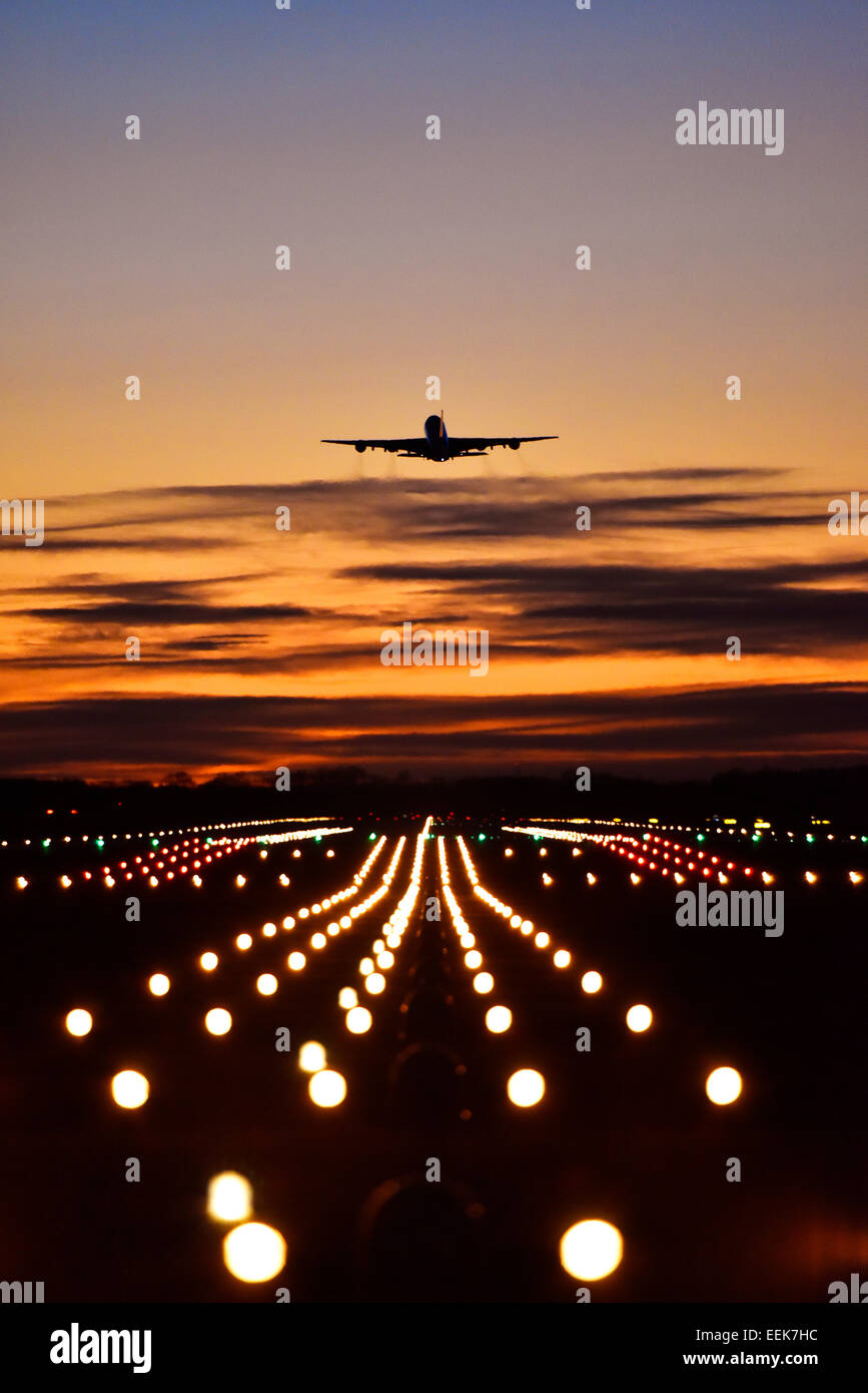 Airbus A 380, l'aéroport de Munich, MUC, EDDM, Freising, Erding, Munich, Bavaria, Germany, Europe Banque D'Images