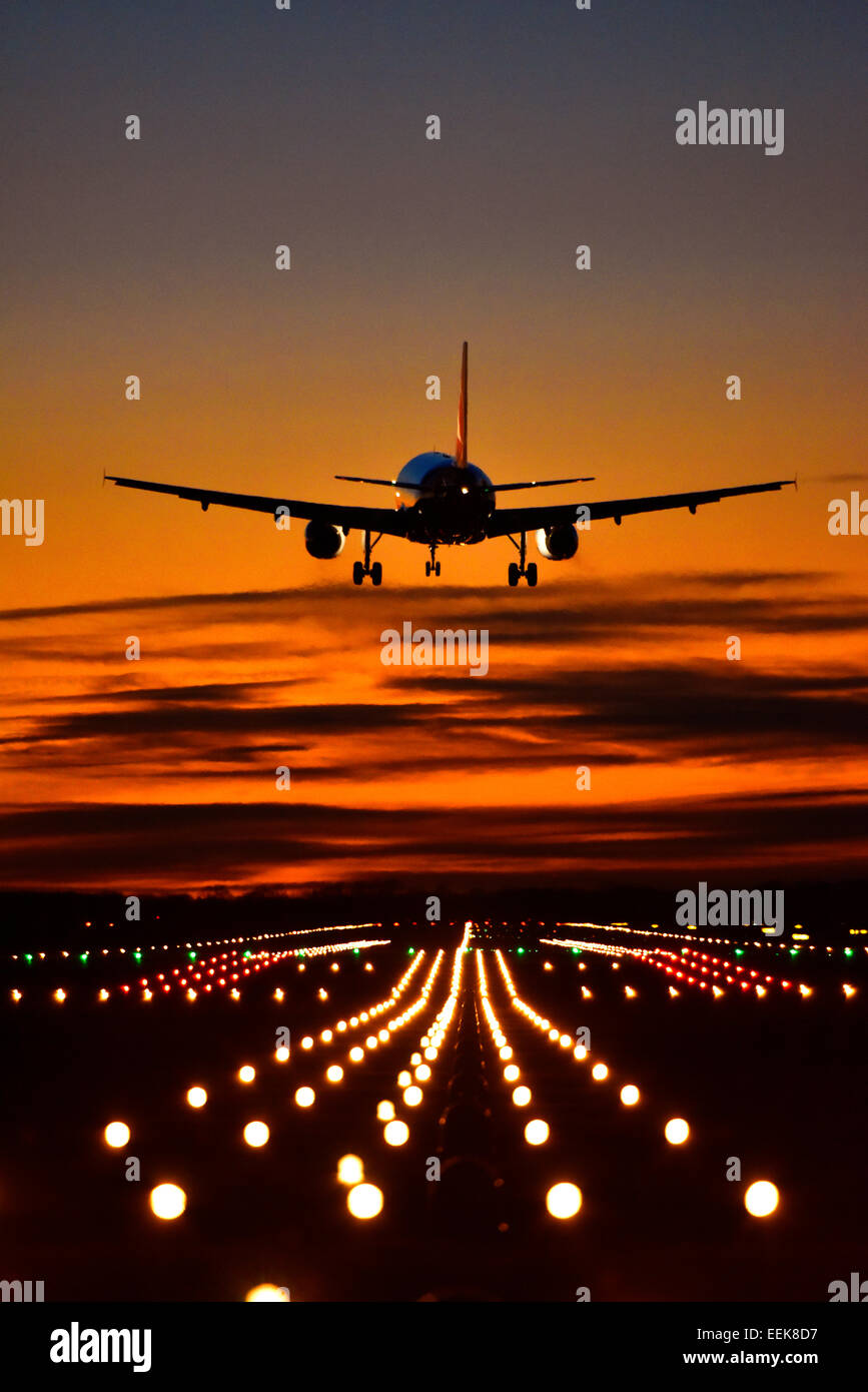 Airbus, l'un, l'aéroport de Munich, MUC, EDDM, Freising, Erding, Munich, Bavaria, Germany, Europe Banque D'Images