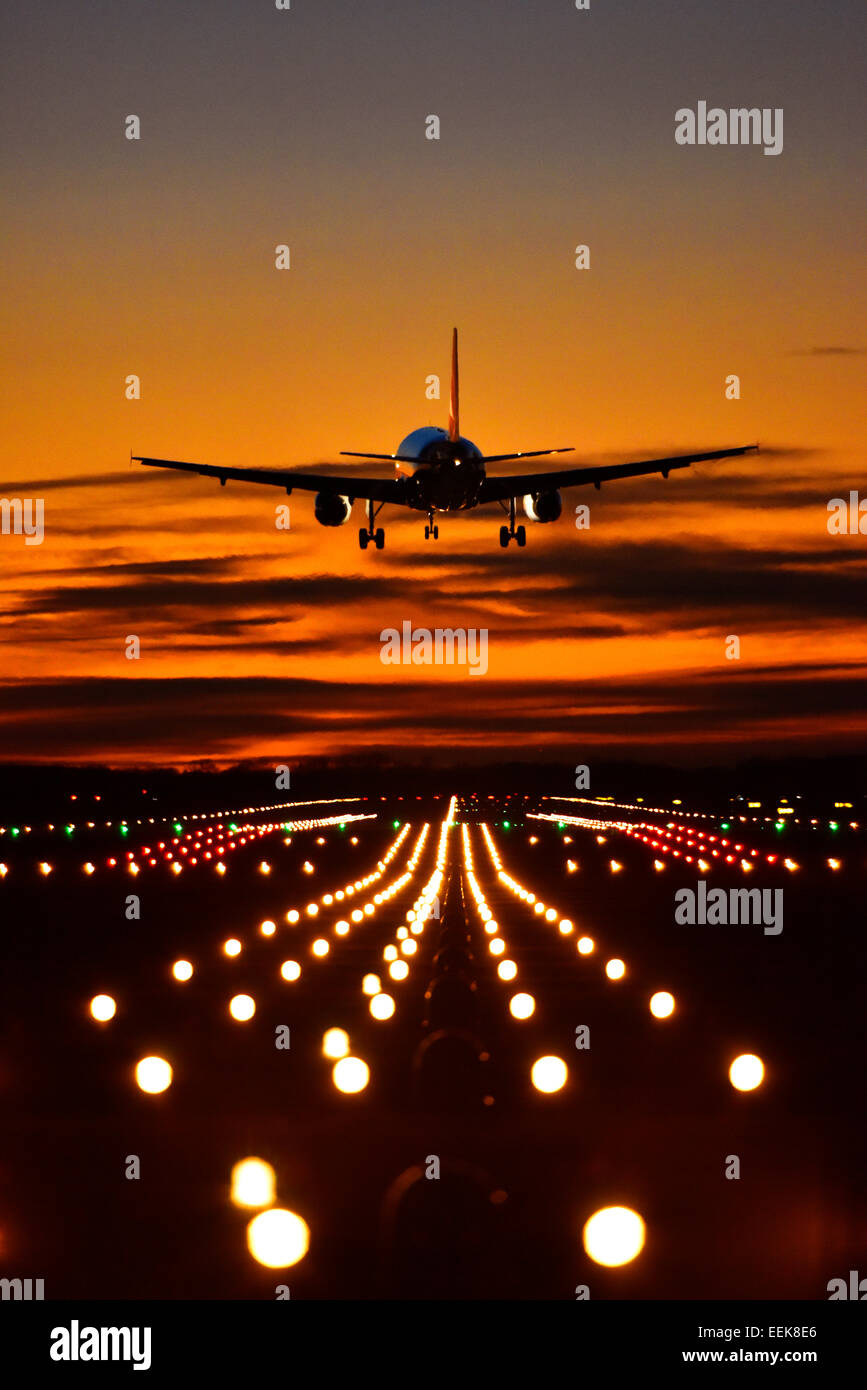 Airbus, l'un, l'aéroport de Munich, MUC, EDDM, Freising, Erding, Munich, Bavaria, Germany, Europe Banque D'Images
