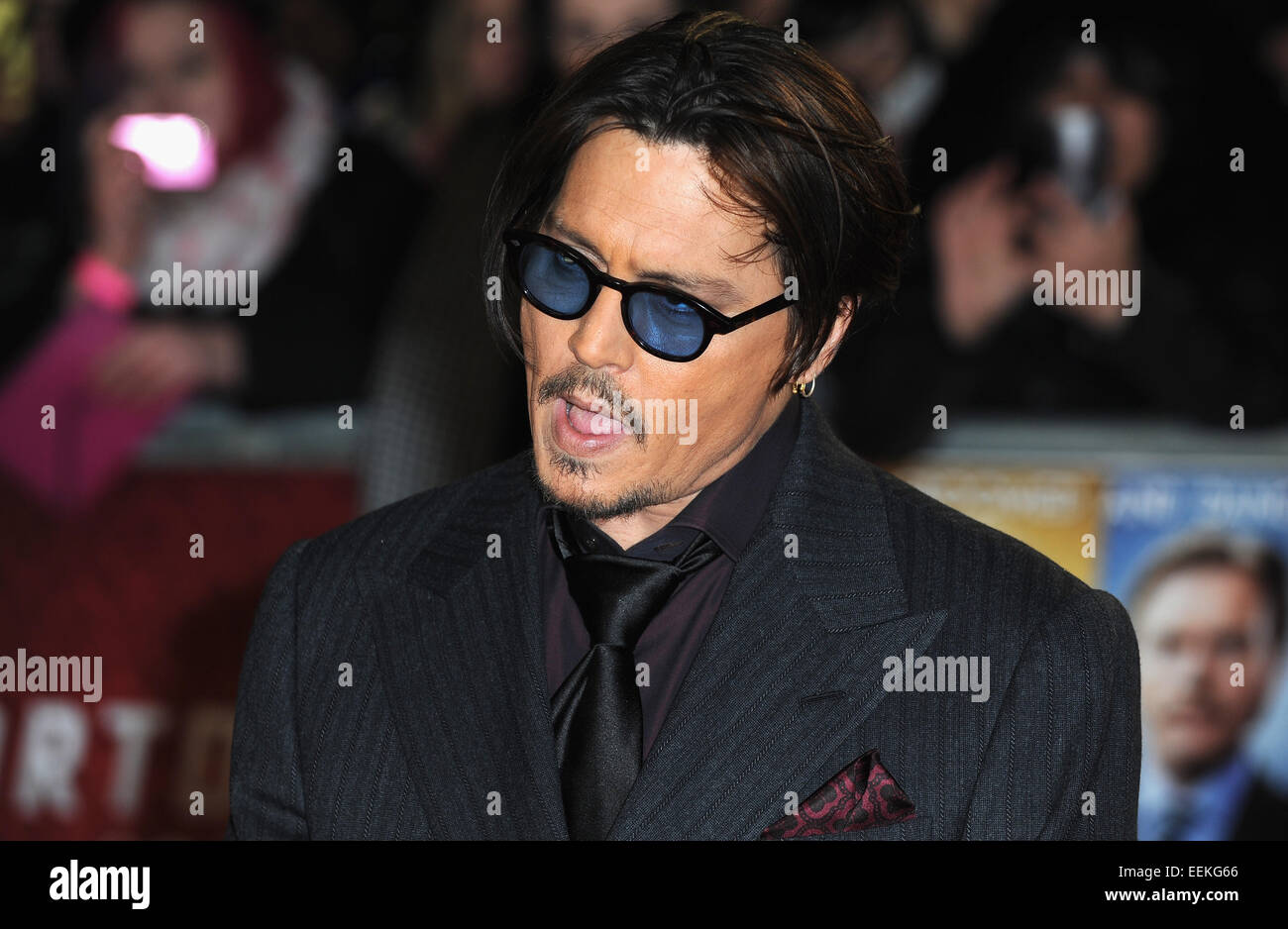 London, UK, UK. 19 Jan, 2015. Johnny Deep assiste à la première UK de ''ortdecai'' à Odéon Leciester Square. © Ferdaus Shamim/ZUMA/Alamy Fil Live News Banque D'Images