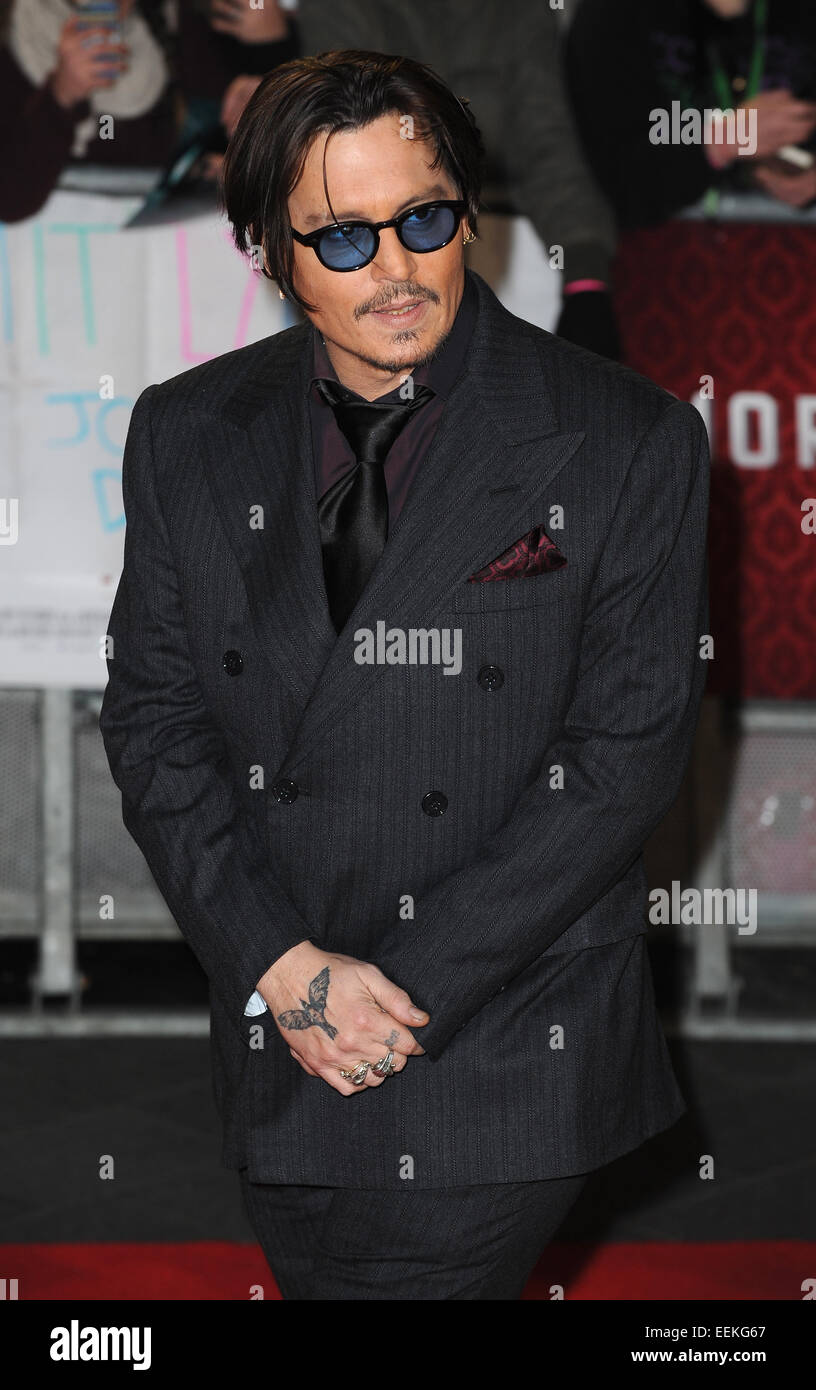 London, UK, UK. 19 Jan, 2015. Johnny Deep assiste à la première UK de ''ortdecai'' à Odéon Leciester Square. © Ferdaus Shamim/ZUMA/Alamy Fil Live News Banque D'Images