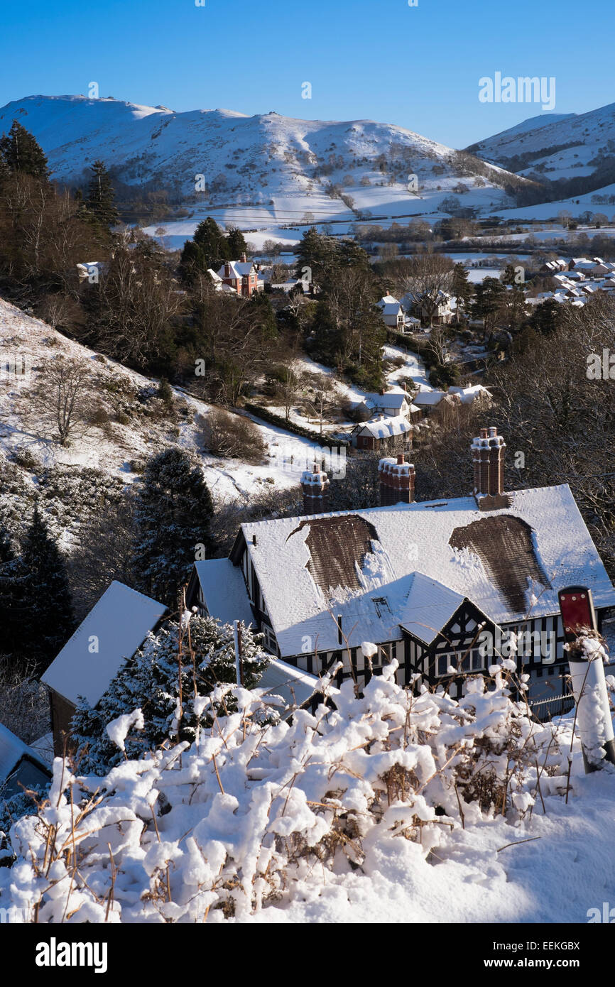 À Moulin à carder sur Vallée et Church Stretton vers Caer Caradoc, Shropshire, Angleterre. Banque D'Images