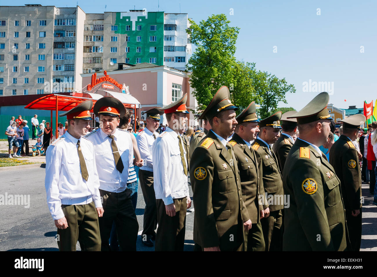 Gomel, Bélarus - 9 mai : les agents non identifiés au cours de la célébration du Jour de la victoire le 9 mai 2013 à Gomel, au Bélarus. Banque D'Images
