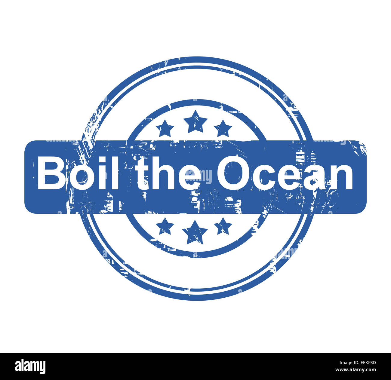 Faire bouillir l'océan concept d'entreprise stamp avec étoile isolé sur un fond blanc. Banque D'Images