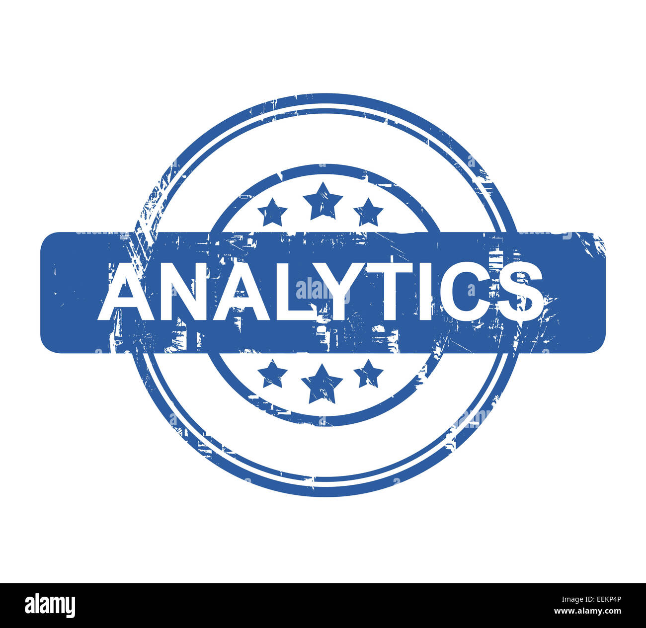 Business Analytics stamp avec étoile isolé sur un fond blanc. Banque D'Images