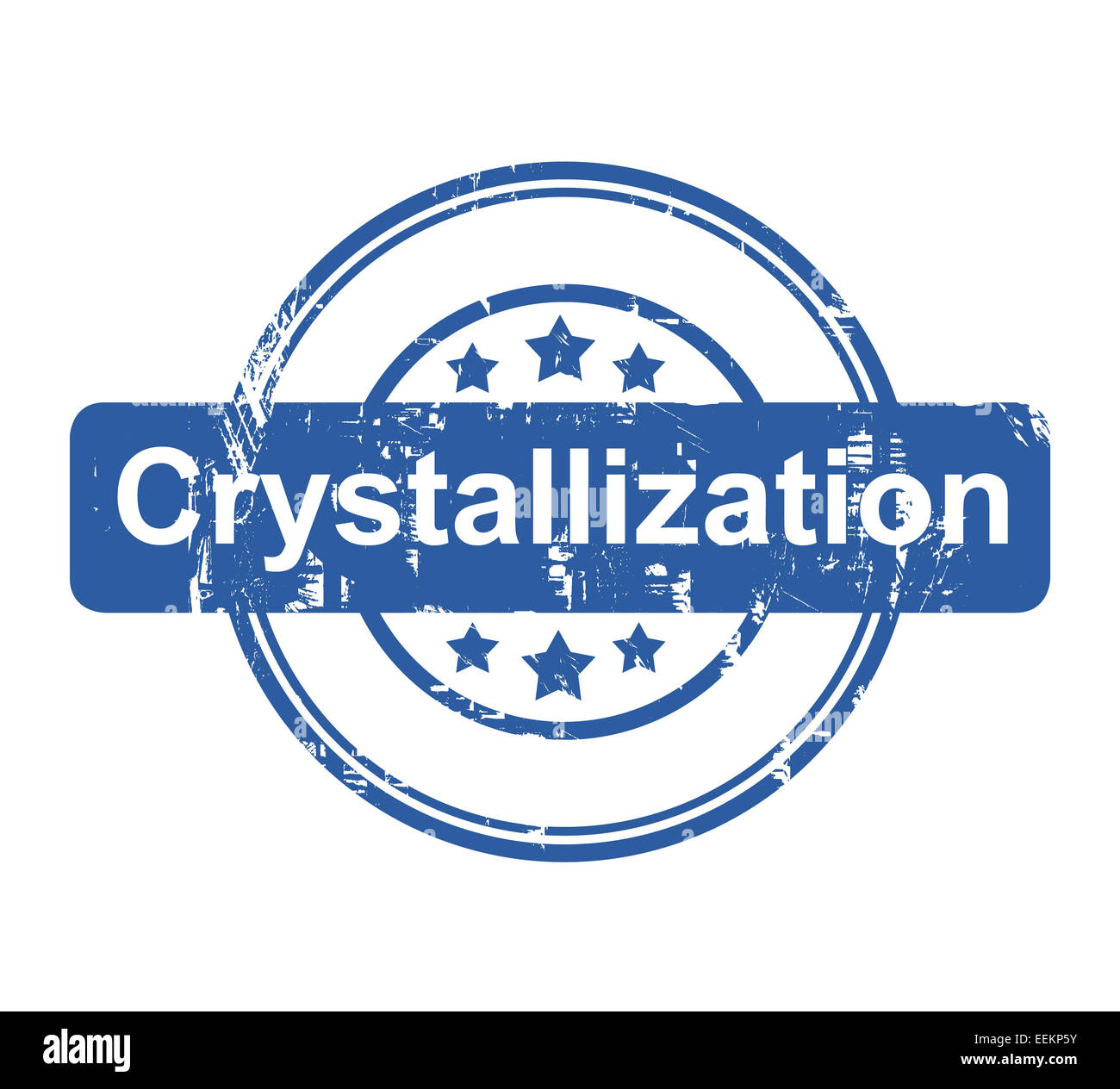 Concept commercial de cristallisation stamp avec étoile isolé sur un fond blanc. Banque D'Images