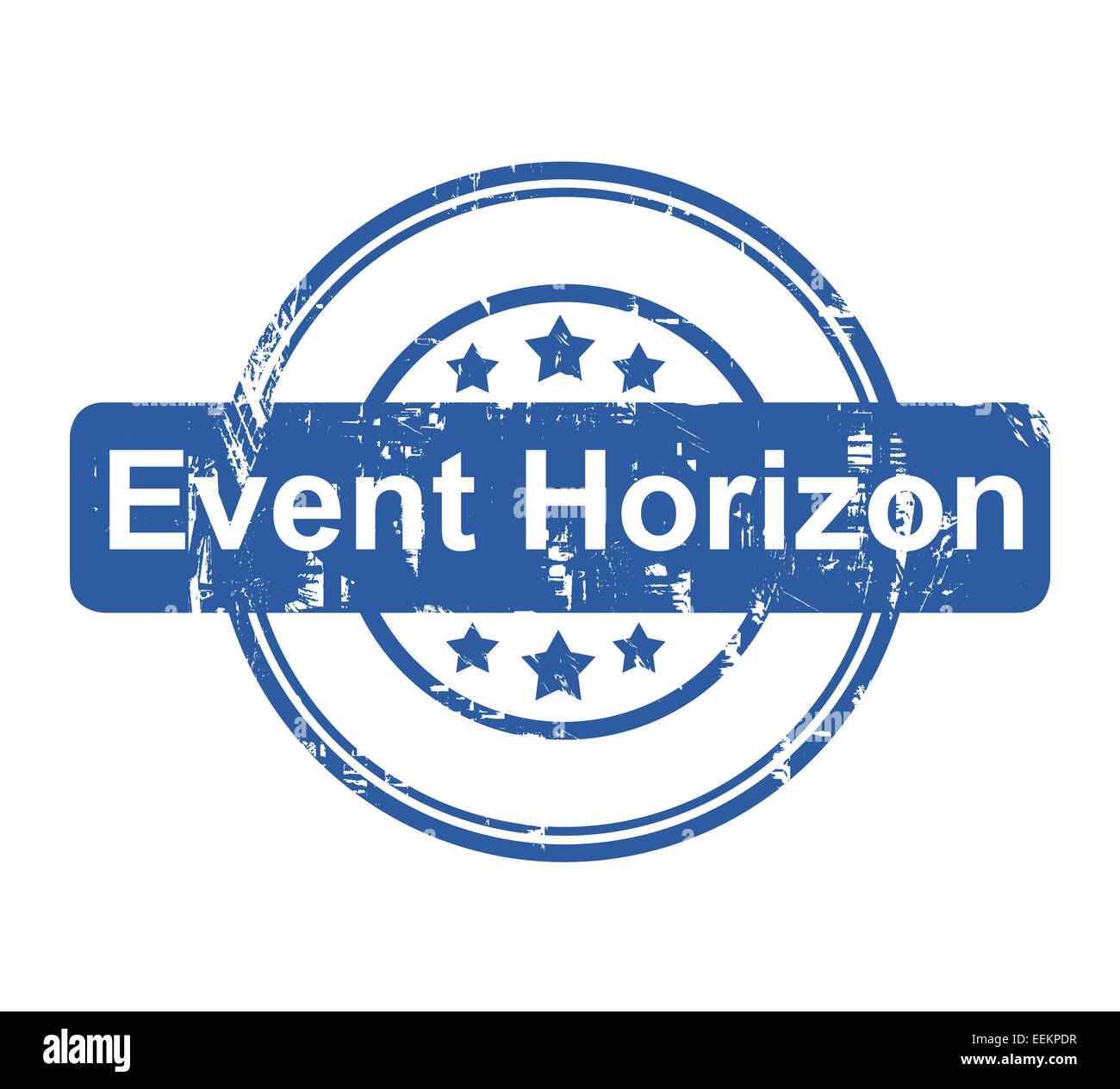 Event Horizon business concept stamp avec étoile isolé sur un fond blanc. Banque D'Images