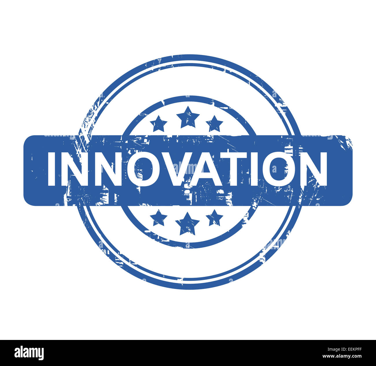 Concept d'entreprise de l'innovation stars avec timbre isolé sur un fond blanc. Banque D'Images