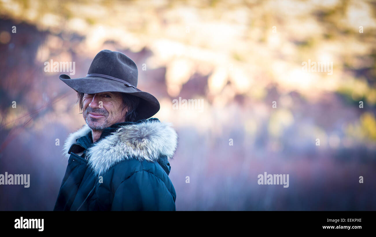 Cowboy moderne au Nouveau Mexique Banque D'Images